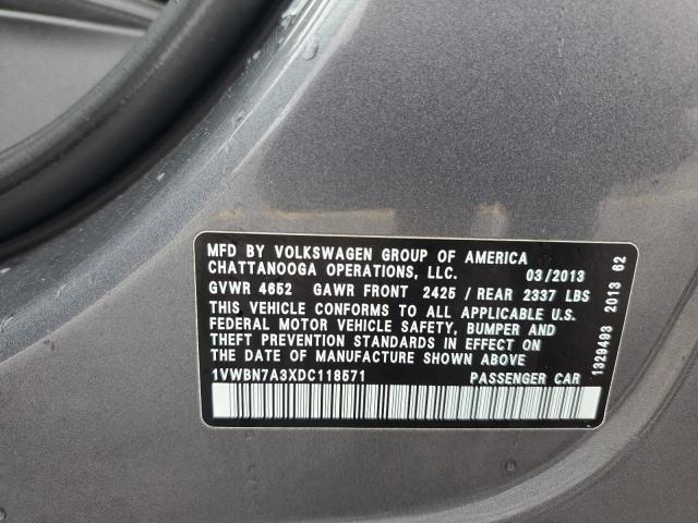 Photo 11 VIN: 1VWBN7A3XDC118571 - VOLKSWAGEN PASSAT SE 