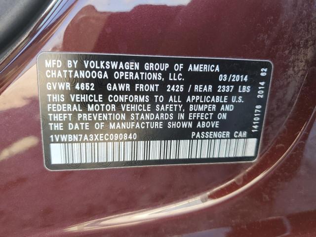 Photo 11 VIN: 1VWBN7A3XEC090840 - VOLKSWAGEN PASSAT 