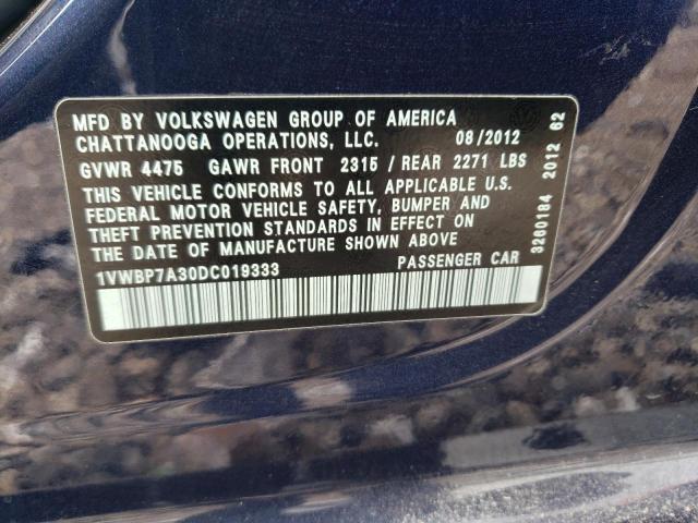 Photo 11 VIN: 1VWBP7A30DC019333 - VOLKSWAGEN PASSAT 