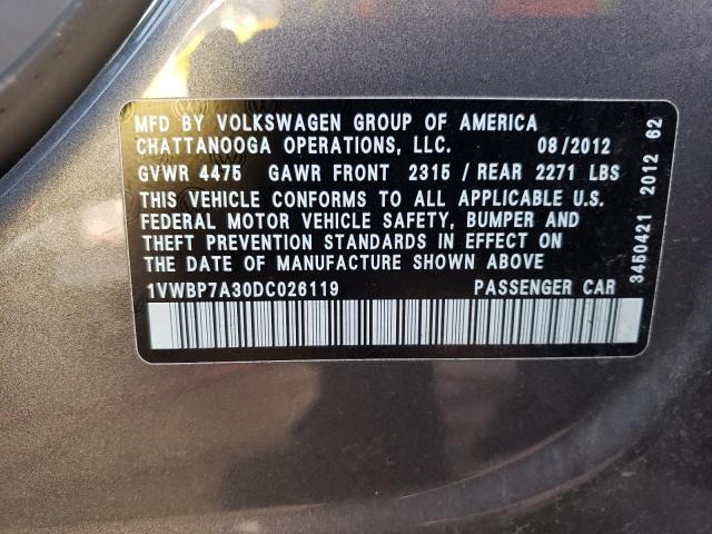 Photo 11 VIN: 1VWBP7A30DC026119 - VOLKSWAGEN PASSAT 