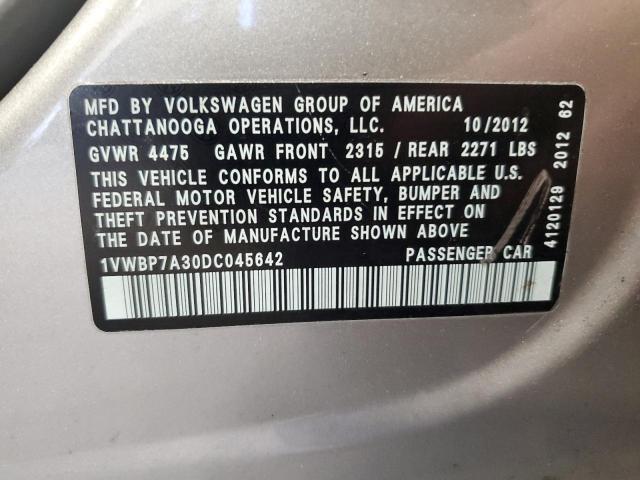 Photo 12 VIN: 1VWBP7A30DC045642 - VOLKSWAGEN PASSAT 