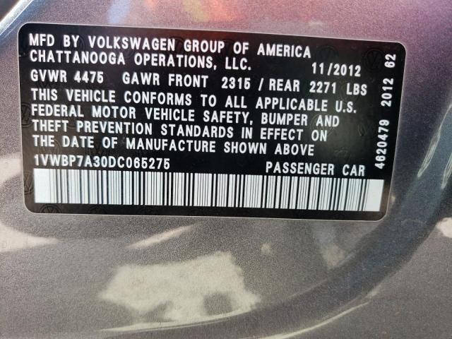 Photo 11 VIN: 1VWBP7A30DC065275 - VOLKSWAGEN PASSAT 