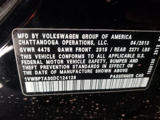 Photo 9 VIN: 1VWBP7A30DC124129 - VOLKSWAGEN PASSAT 