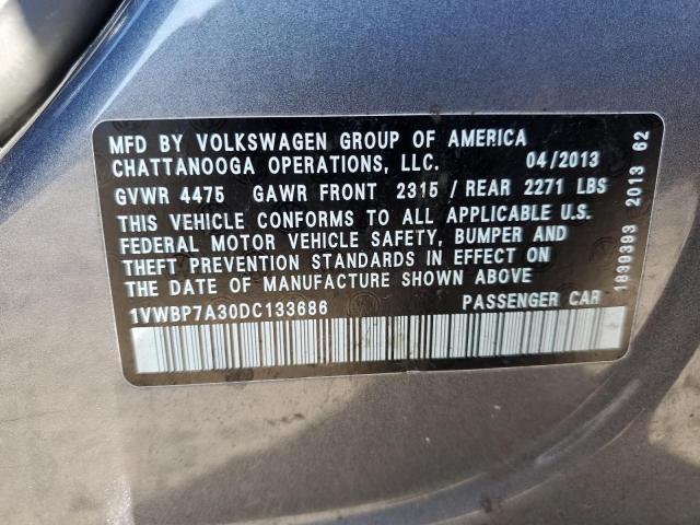 Photo 11 VIN: 1VWBP7A30DC133686 - VOLKSWAGEN PASSAT SE 