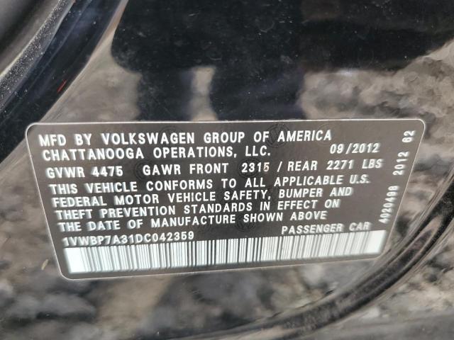 Photo 12 VIN: 1VWBP7A31DC042359 - VOLKSWAGEN PASSAT 