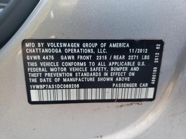 Photo 11 VIN: 1VWBP7A31DC069206 - VOLKSWAGEN PASSAT 