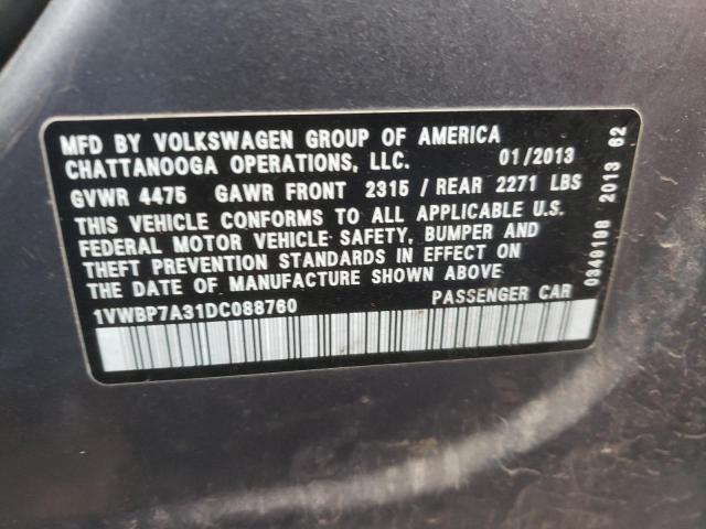 Photo 9 VIN: 1VWBP7A31DC088760 - VOLKSWAGEN PASSAT 