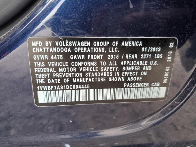 Photo 11 VIN: 1VWBP7A31DC094445 - VOLKSWAGEN PASSAT 