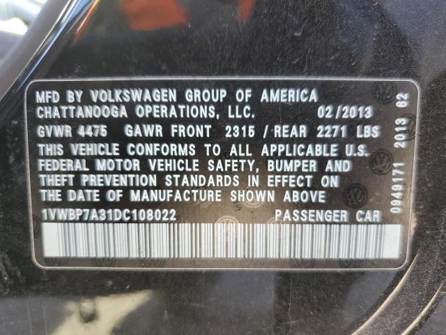 Photo 11 VIN: 1VWBP7A31DC108022 - VOLKSWAGEN PASSAT 