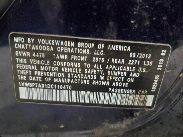 Photo 11 VIN: 1VWBP7A31DC118470 - VOLKSWAGEN PASSAT 