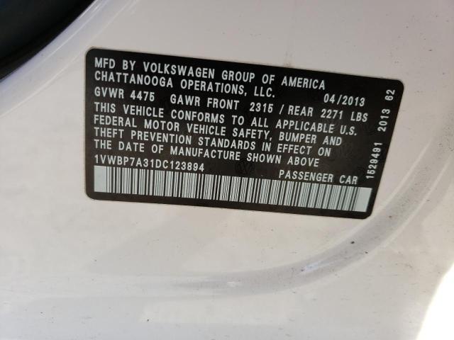 Photo 12 VIN: 1VWBP7A31DC123894 - VOLKSWAGEN PASSAT 