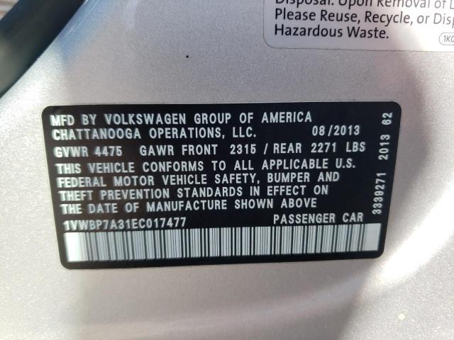 Photo 11 VIN: 1VWBP7A31EC017477 - VOLKSWAGEN PASSAT 