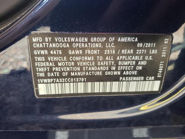 Photo 9 VIN: 1VWBP7A32CC013791 - VOLKSWAGEN PASSAT 