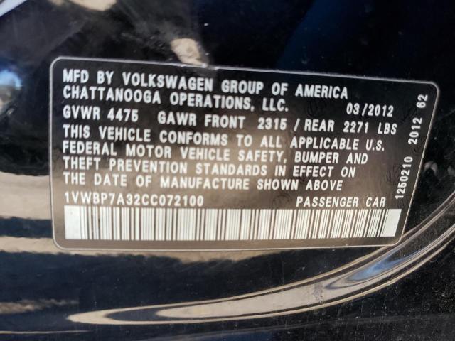 Photo 11 VIN: 1VWBP7A32CC072100 - VOLKSWAGEN PASSAT 