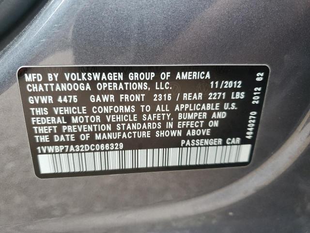 Photo 11 VIN: 1VWBP7A32DC066329 - VOLKSWAGEN PASSAT 