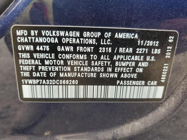 Photo 11 VIN: 1VWBP7A32DC068260 - VOLKSWAGEN PASSAT SE 