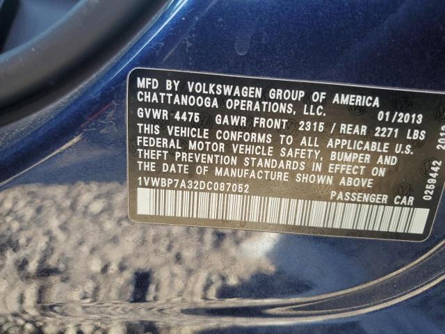 Photo 11 VIN: 1VWBP7A32DC087052 - VOLKSWAGEN PASSAT 