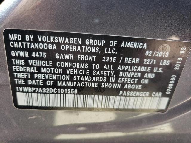 Photo 9 VIN: 1VWBP7A32DC101256 - VOLKSWAGEN PASSAT SE 