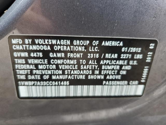 Photo 9 VIN: 1VWBP7A33CC041485 - VOLKSWAGEN PASSAT 