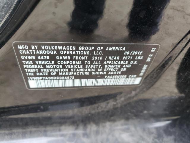 Photo 11 VIN: 1VWBP7A33DC024672 - VOLKSWAGEN PASSAT SE 