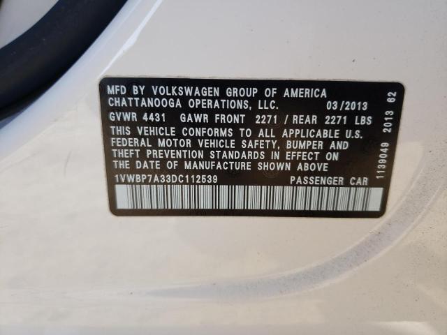 Photo 11 VIN: 1VWBP7A33DC112539 - VOLKSWAGEN PASSAT 