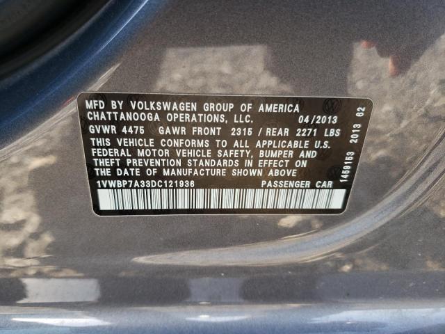 Photo 11 VIN: 1VWBP7A33DC121936 - VOLKSWAGEN PASSAT 