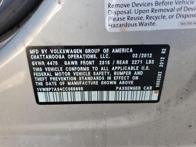 Photo 11 VIN: 1VWBP7A34CC055685 - VOLKSWAGEN PASSAT 