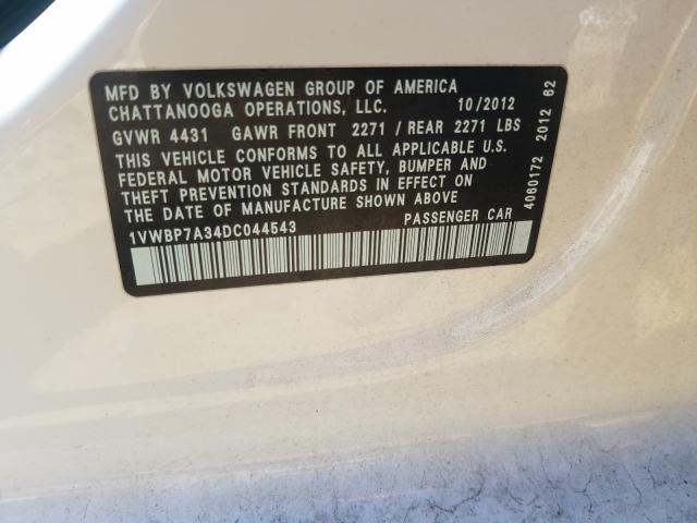 Photo 9 VIN: 1VWBP7A34DC044543 - VOLKSWAGEN PASSAT SE 