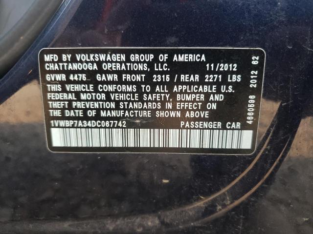 Photo 9 VIN: 1VWBP7A34DC067742 - VOLKSWAGEN PASSAT 