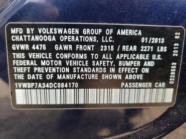 Photo 9 VIN: 1VWBP7A34DC084170 - VOLKSWAGEN PASSAT 