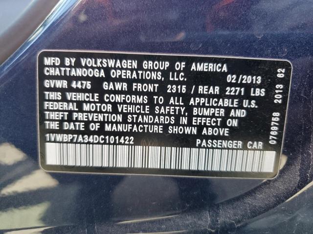 Photo 12 VIN: 1VWBP7A34DC101422 - VOLKSWAGEN PASSAT 