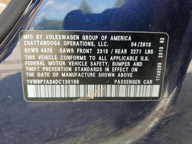 Photo 11 VIN: 1VWBP7A34DC130189 - VOLKSWAGEN PASSAT 