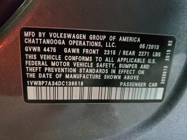 Photo 11 VIN: 1VWBP7A34DC138518 - VOLKSWAGEN PASSAT SE 