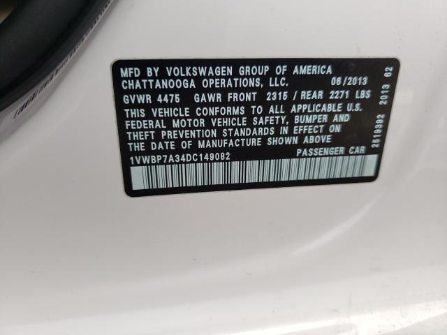 Photo 9 VIN: 1VWBP7A34DC149082 - VOLKSWAGEN PASSAT 