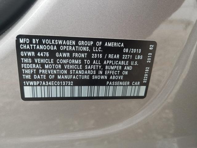 Photo 9 VIN: 1VWBP7A34EC013732 - VOLKSWAGEN PASSAT 