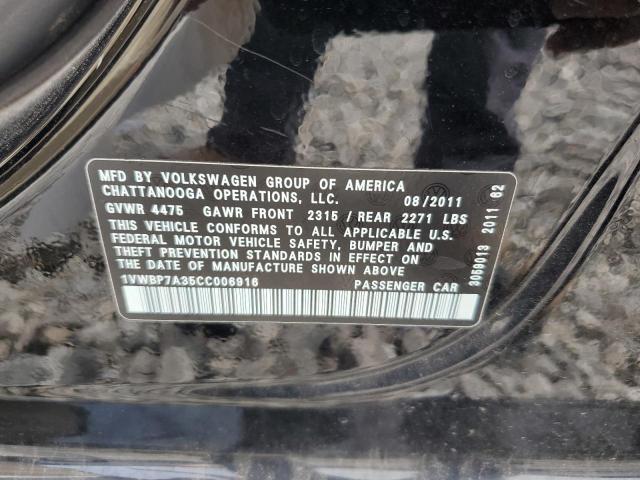 Photo 12 VIN: 1VWBP7A35CC006916 - VOLKSWAGEN PASSAT 