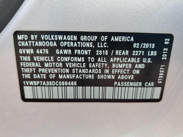 Photo 12 VIN: 1VWBP7A35DC099485 - VOLKSWAGEN PASSAT 