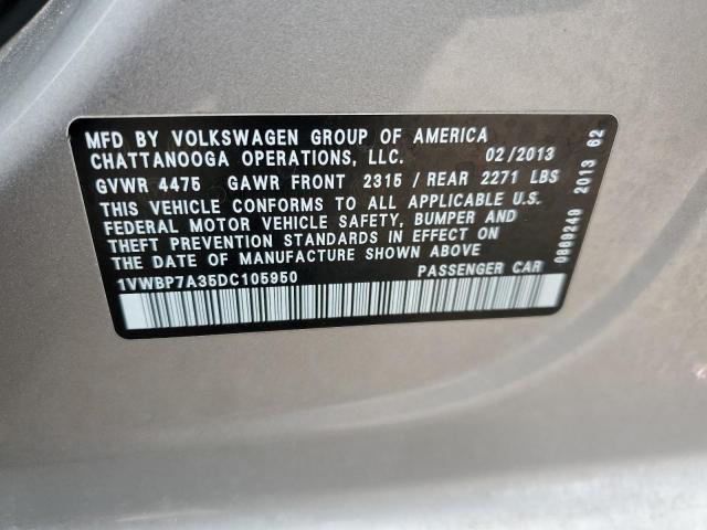 Photo 11 VIN: 1VWBP7A35DC105950 - VOLKSWAGEN PASSAT 