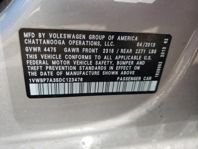 Photo 9 VIN: 1VWBP7A35DC123476 - VOLKSWAGEN PASSAT 