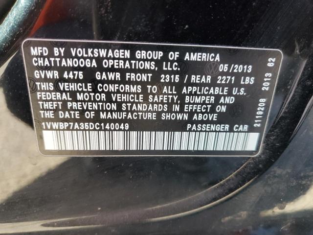 Photo 12 VIN: 1VWBP7A35DC140049 - VOLKSWAGEN PASSAT 