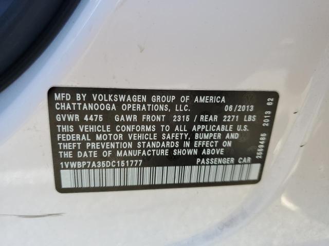 Photo 11 VIN: 1VWBP7A35DC151777 - VOLKSWAGEN PASSAT 