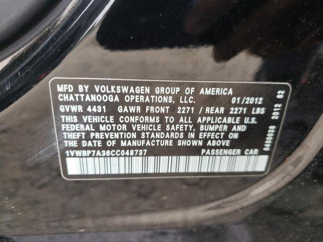 Photo 9 VIN: 1VWBP7A36CC048737 - VOLKSWAGEN PASSAT 