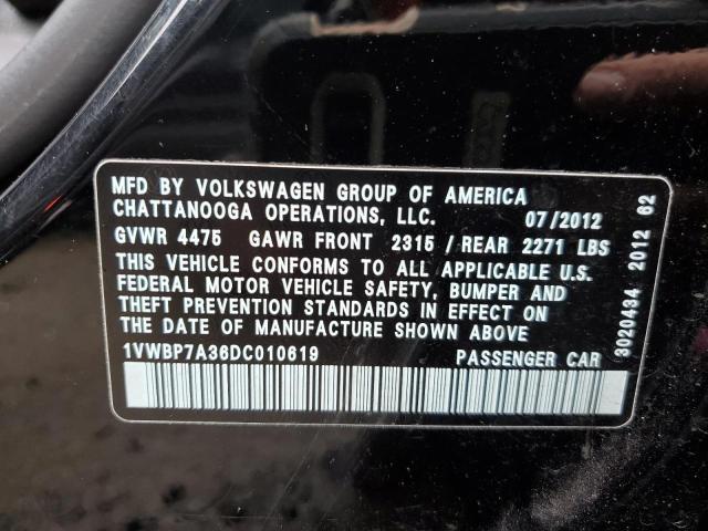 Photo 12 VIN: 1VWBP7A36DC010619 - VOLKSWAGEN PASSAT 