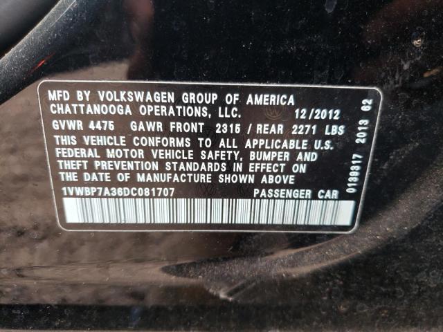 Photo 11 VIN: 1VWBP7A36DC081707 - VOLKSWAGEN PASSAT SE 