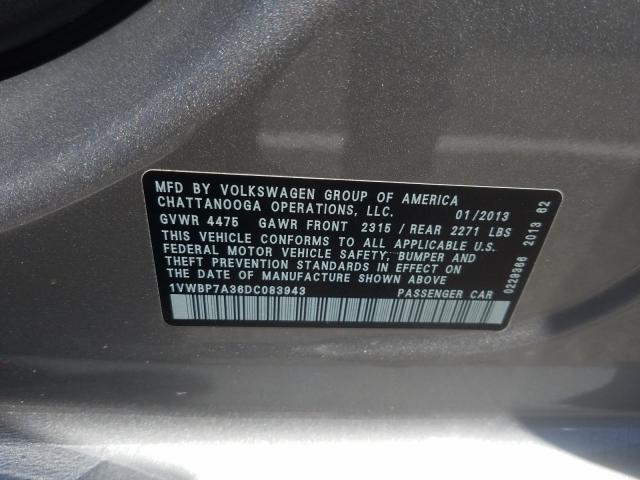 Photo 9 VIN: 1VWBP7A36DC083943 - VOLKSWAGEN PASSAT 