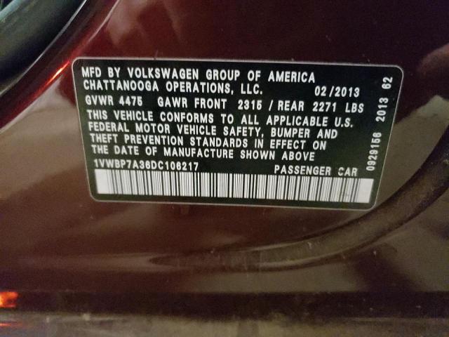 Photo 11 VIN: 1VWBP7A36DC106217 - VOLKSWAGEN PASSAT 