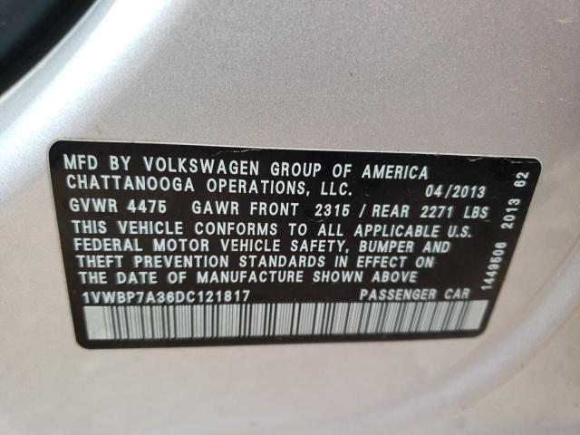 Photo 9 VIN: 1VWBP7A36DC121817 - VOLKSWAGEN PASSAT 