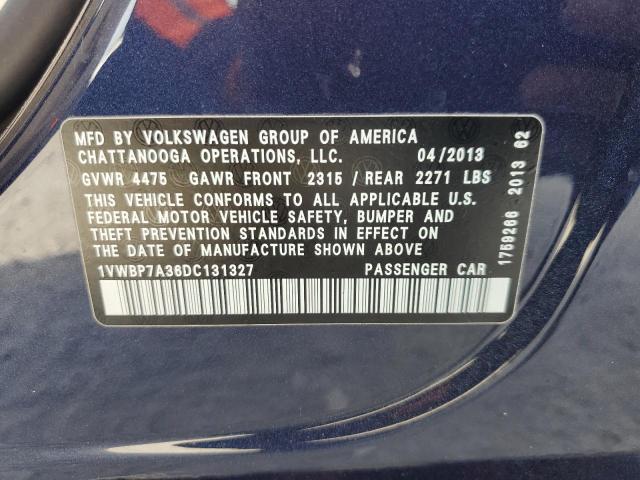 Photo 12 VIN: 1VWBP7A36DC131327 - VOLKSWAGEN PASSAT 