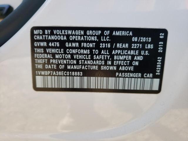 Photo 9 VIN: 1VWBP7A36EC018883 - VOLKSWAGEN PASSAT 