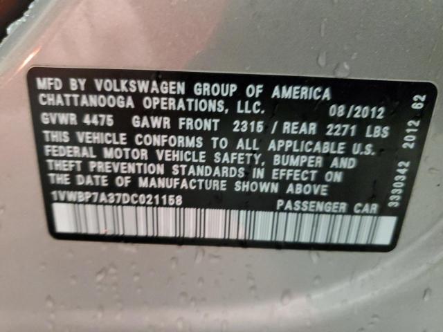 Photo 11 VIN: 1VWBP7A37DC021158 - VOLKSWAGEN PASSAT 